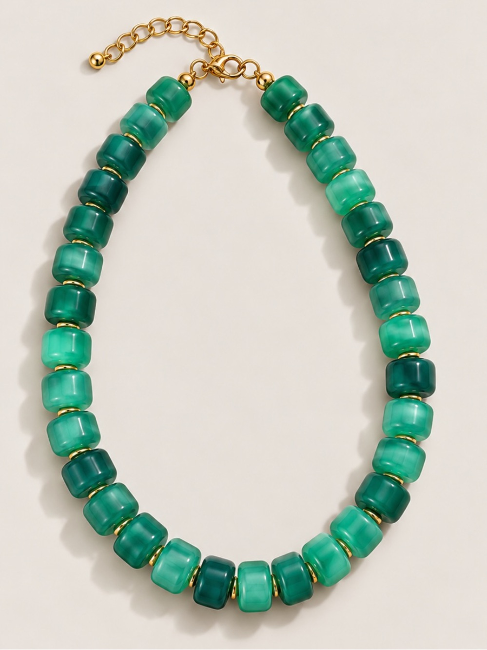 New! Jade Mixed Green Beaded Colorful Necklace NWOT